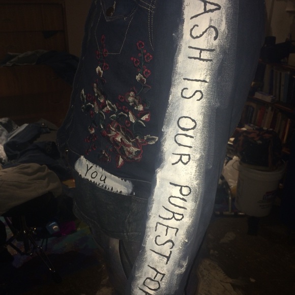 Hand painted custom lil peep jacket size large - Picture 3 of 4